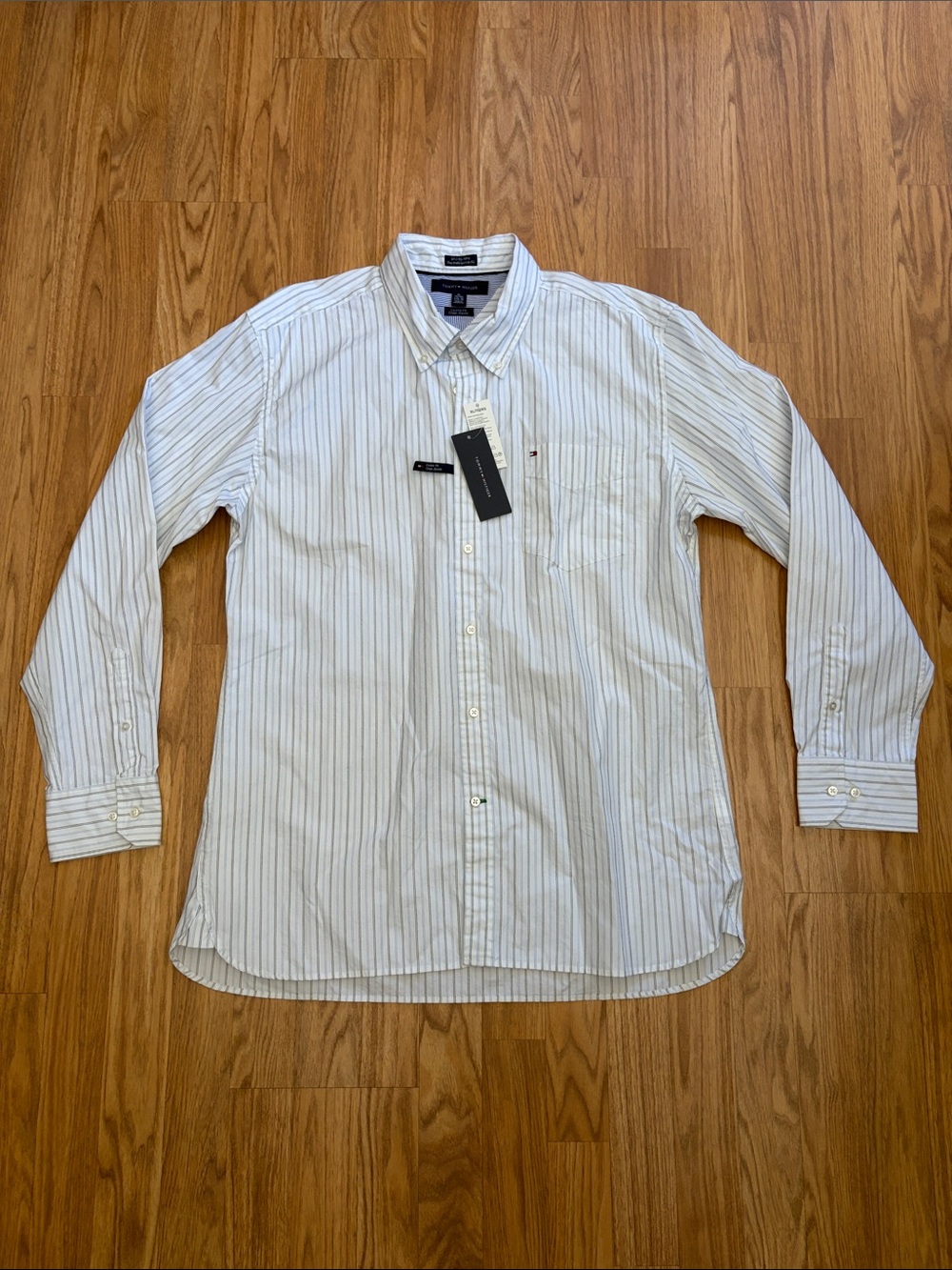 Tommy Hilfiger Dress Shirt Pinstripe Button-Down Shirt XL X-large NWT